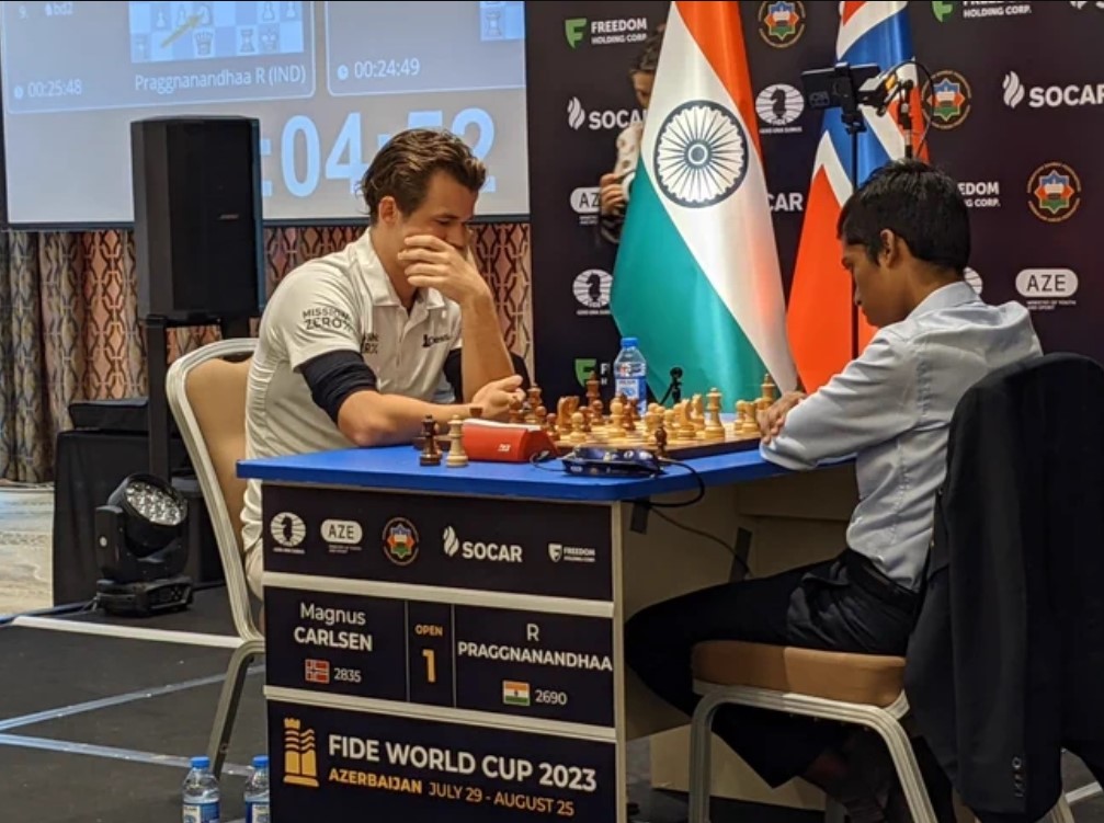 Indian teenage chess player R. Praggnanandhaa defeated world number one Magnus Carlsen in the classical format - GK Now thumbnail