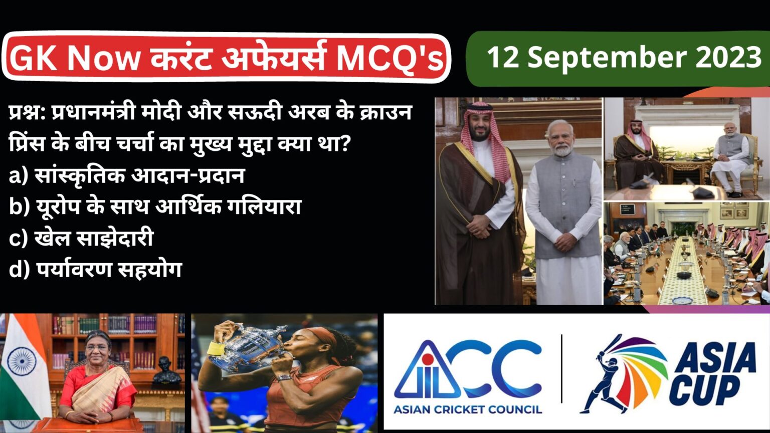 Daily Current Affairs in Hindi : 12 September 2023