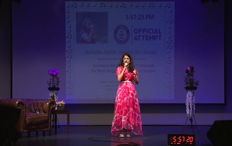 Suchetha Satish sets new world record for singing in most languages during single concert - GK Now