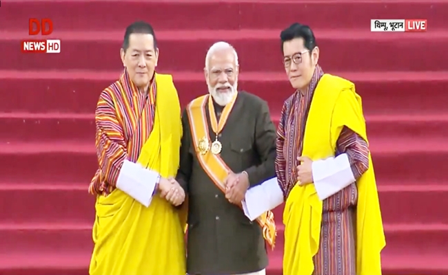 Prime Minister Narendra Modi Honored with Bhutan’s Highest Civilian Award Order Of The Druk Gyalpo