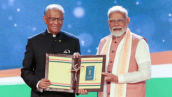 PM Modi becomes first Indian to receive highest civilian award of Mauritius