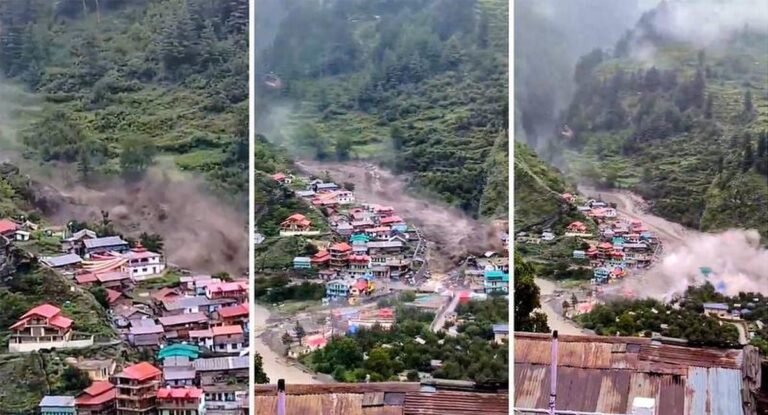 Cloudburst in Uttarkashi’s Dharali Area Causes Major Destruction