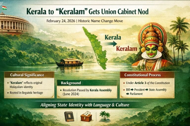 Union Cabinet Clears Proposal to Rename Kerala as Keralam