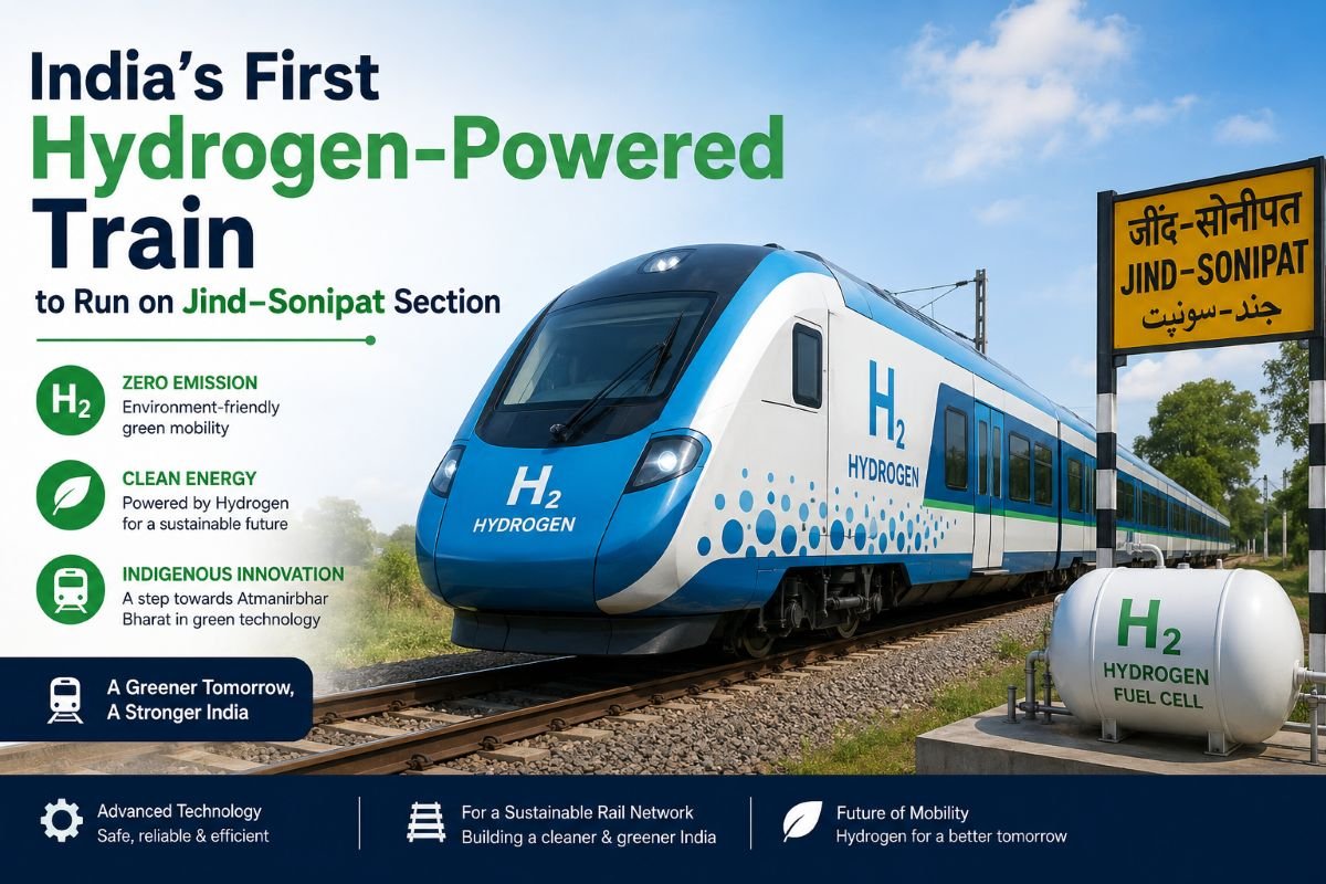 India’s First Hydrogen-Powered Train to Run on Jind–Sonipat Section