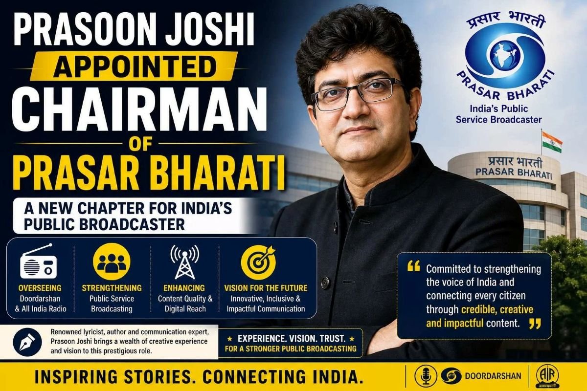 Prasoon Joshi Appointed Chairman of Prasar Bharati