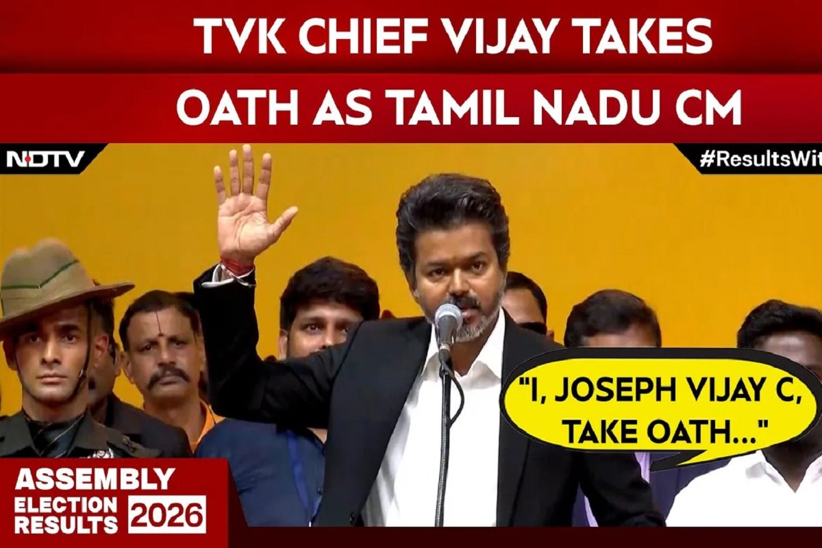 TVK Chief C. Joseph Vijay Sworn In as Tamil Nadu CM