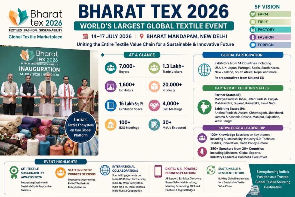 Bharat Tex 2026: World’s Largest Global Textile Event Begins in New Delhi