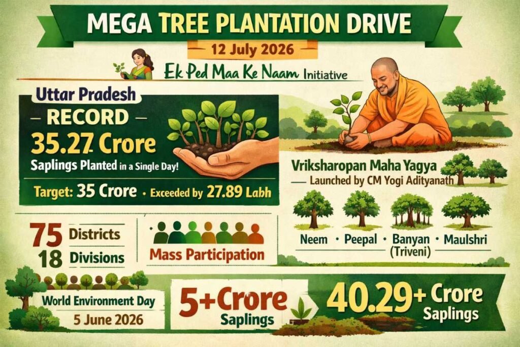 UP Creates Record with 35.27 Crore Saplings Planted in One Day