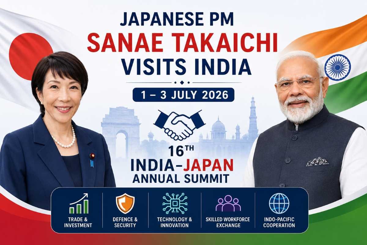 Japanese PM Sanae Takaichi Visits India for 16th India&ndash;Japan Annual Summit  - GK Now