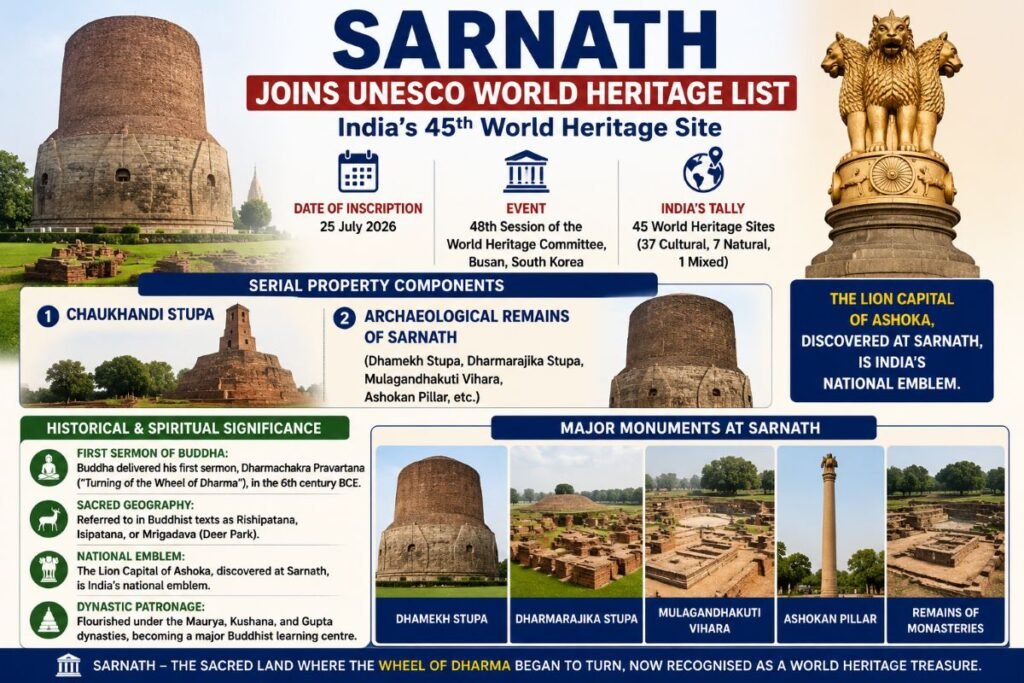 Sarnath Becomes India’s 45th UNESCO World Heritage Site