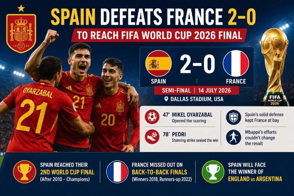 Spain Defeats France 2–0 to Reach FIFA World Cup 2026 Final