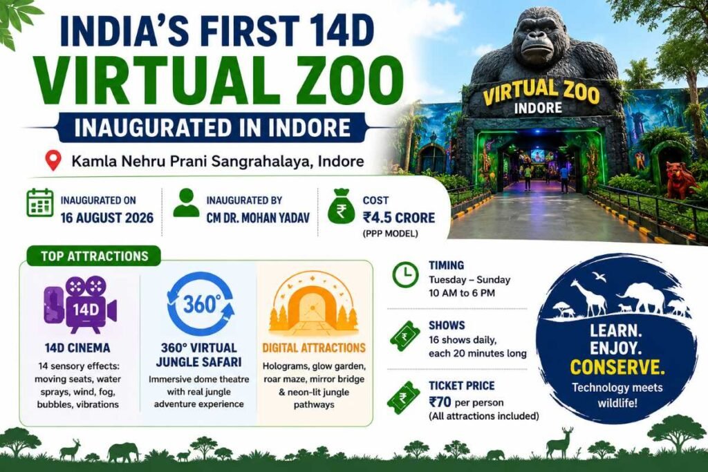 India’s First 14D Virtual Zoo Inaugurated in Indore, Madhya Pradesh