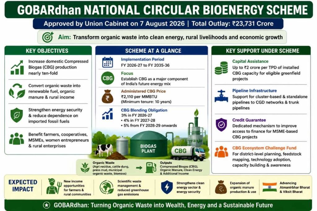 Union Cabinet Approves ₹23,731 Crore GOBARdhan National Circular Bioenergy Scheme