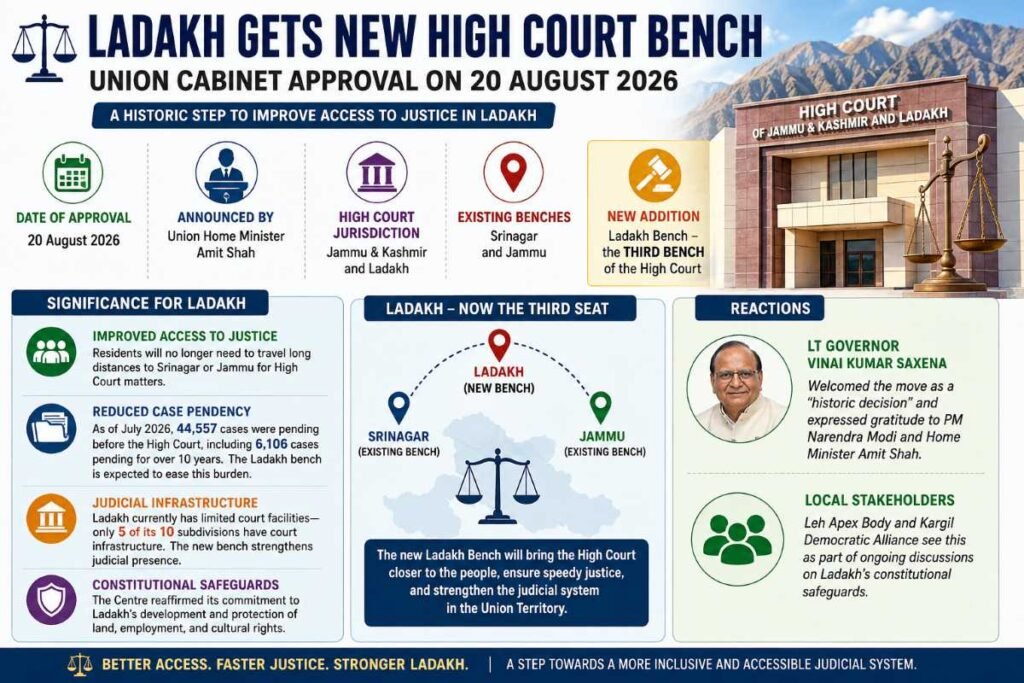 Ladakh Gets New High Court Bench – Union Cabinet Approval 2026
