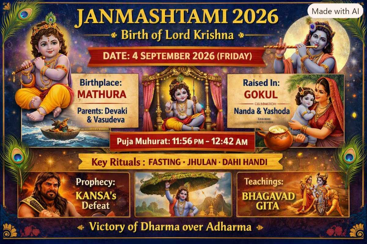 कृष्ण जन्माष्टमी 2026: उत्सव, महत्व, इतिहास और रीति-रिवाज