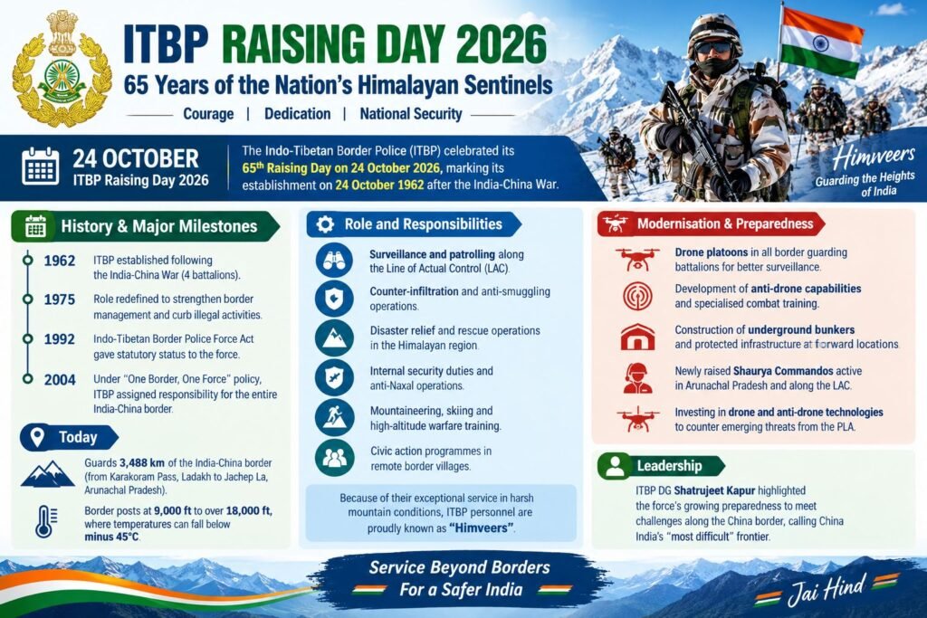 ITBP Raising Day 2026: 65th Raising Day Celebrated on 24 October