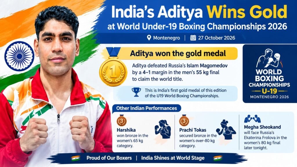 Aditya wins U-19 World Championships in 55kg category