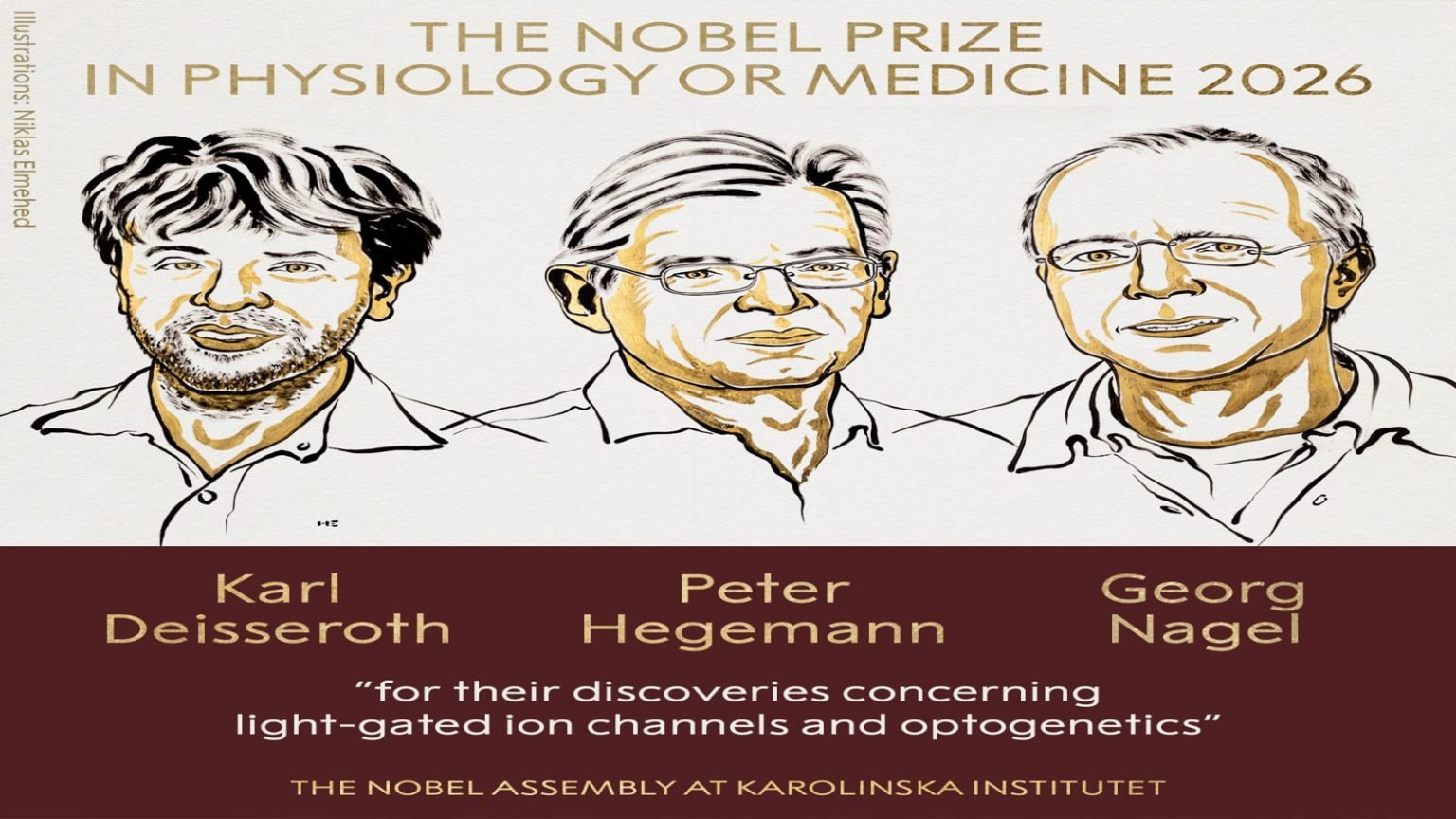 2026 Nobel Prize in Medicine: Karl Deisseroth, Peter Hegemann and Georg Nagel Win for Optogenetics